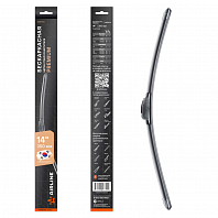 Щетка стеклоочистителя бескаркас PREMIUM 350мм (14") 5 адаптеров