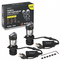 Лампа светодиодная H4 BI-LED LENS, 60Вт, 7000Лм (3500Лм x 2), 6500К (Белый), 12/24В, комплект 2 шт. МП-серия