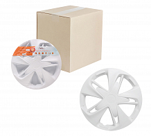 Колпаки колесные 14" "Супер Астра", белый, карбон, компл. 2 шт.