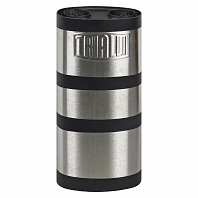 Глушитель универсальный (овальный) D=105x170, L=380, d=52 (2 вх. 2 вых. с камерой) (нержавеющая сталь) (резонатор)