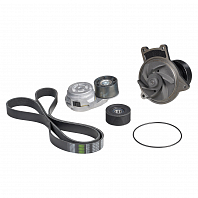 Насос водяной для автомобилей КАМАЗ 740 Евро-4/5 (комплект с ремнем 8PK1675+натяжитель CM 0777+ролик CM 0778)