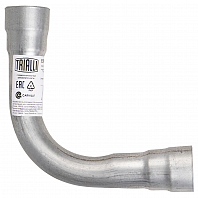 Труба с гибом развальцованная ступенчатая d=43, угол 90 (алюминизированная сталь)