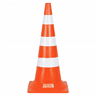 Конус дорожный 750мм, 3 световозвр.полосы с утяжелителем, оранжевый