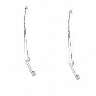 Рычаги стеклоочистителя для автомобилей УАЗ Patriot (к-т 2 шт., н/о, 380 мм, крюк)