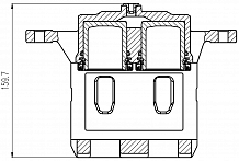 Суппорт тормозной для автомобилей Infiniti FX (02-)/II (08-)/QX70 (13-) передний левый d=45мм