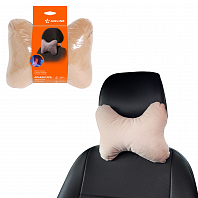 Подушка-косточка на подгол. "Алькантара", ткань, 1 шт., бежевая