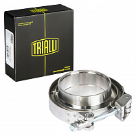 Хомут глушителя V-band быстросъемный с фланцами D=63 мм (нержавеющая сталь)