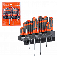 Набор отвёрток и бит 37пр. подвес на стену (SL, PH, HEX, TORX) блистер