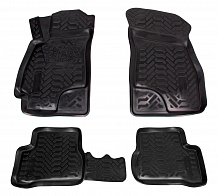 Ковры для Hyundai Accent II (00-12), 4 шт., выс.борт, 3D с подпятником, ТЭП, черн.