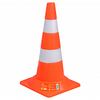 Конус дорожный 520мм, мягкий, 2 световозвращающие полосы, оранжевый
