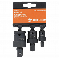 Набор карданов ударных 1/4", 3/8", 1/2" 3пр. пласт.подвес