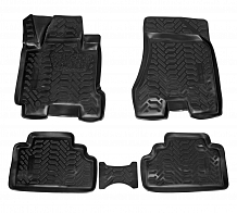 Ковры для Hyundai Tucson (04-09), 4 шт., выс.борт, 3D с подпятником, ТЭП, черн.