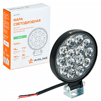 Фара светодиодная круглая, 14LED, дальний свет, 14Вт, 83х83х22мм, 12/24В, PLUS