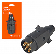Вилка прицепа 12В 7 контактов пластик (сальник)