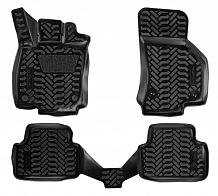 Ковры для Skoda Octavia (A7) (13-), 4 шт., (крепеж), выс. борт, 3D с подпятником, ТЭП, черн.