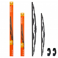 Щетки стеклооч комплект (2 штуки) 650/500мм (26"/20") каркасные с креплением "Крючок 9х3, 9х4 мм" (AWBJ016) МП-серия