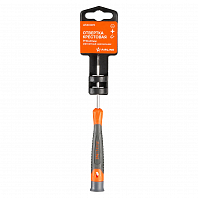 Отвертка крестовая PH0x60мм, магнитный наконечник, пласт.подвес