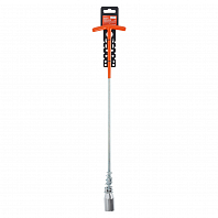 Ключ свечной Т-образный карданный 21мм, 500мм с пружиной, резиновый фиксатор