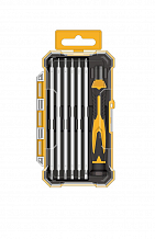 Инструмент для точных работ, набор 7пр. (рукоятка + биты PH, SL, TORX), пласт. кейс МП-серия