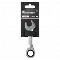 Ключ комбинированный трещоточный короткий 16мм PRO, пласт.подвес