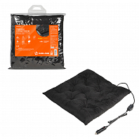 Подушка с подогревом на сиденье 12В, 19/26 Вт (41*41 см), стеганная, черная