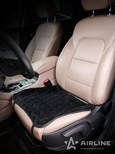 Накидка (подушка) из искусственного меха на сиденье, черная с коротким мехом, 1 шт.