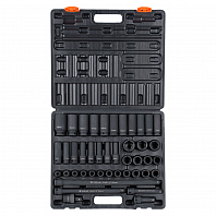 Набор головок ударных 1/2"DR L=78мм и L=38мм, 43пр. (9-30мм) пласт.кейс