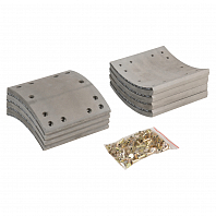 Накладка тормозной колодки для прицепов BPW/SAF (WVA 19036/19037) ремкомплект 4+4 шт. R0 с заклёпками