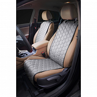 Накидки "Алькантара", передние (2 шт.), экокожа с перфорацией, серые