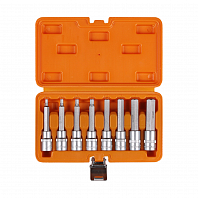Набор головок 1/2"DR с шестигранными вставками, L=100мм, 8пр. (5-17мм), кейс