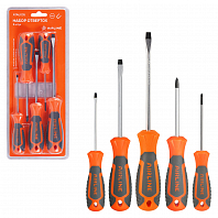 Набор отвёрток 5пр. (SL3x75mm, SL5x100, SL6x125mm, PH0x75mm, PH1x75mm), блистер