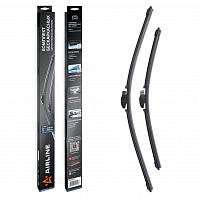 Щетки стеклоочистителя комплект 600/450мм (24"/18") бескаркасные с креплением "Крючок 9x3, 9x4 мм", 2 штуки МП-серия