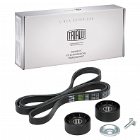 Ремкомплект привода для автомобилей Renault Logan (04-) 1.4i/1.6i 8V [K7J; К7M] A/C (1ремень 5PK1750 + 2 ролика)