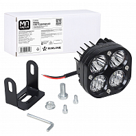 Фара светодиодная квадратная, 4LED, комбинированный свет (дальний + ближний), 40Вт, 78х78х50мм, 12/24В, PLUS МП-серия