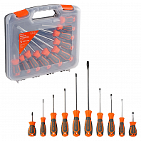 Набор отвёрток 10пр. (SL3-SL8, PH0-PH2), пласт.кейс