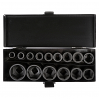Набор головок ударных 1/2"DR L=38мм, 15пр. (10-32мм) металл.кейс