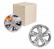 Колпаки колесные 14" "Супер Астра", серебристый, карбон, компл. 2 шт.