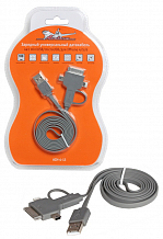 Зарядный универсальный датакабель 4 в 1 miniUSB/microUSB/для Iphone