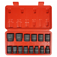 Набор головок ударных 1/2"DR L=38мм, 14пр. (10-27мм) пласт.кейс.