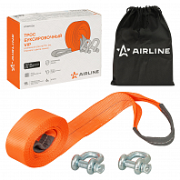 Трос VIP буксировочный усиленный (лента) 15 т, 6 м , 2 металл. шакла, с мешком