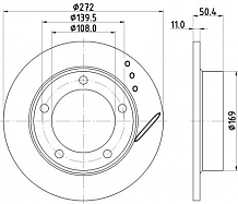 Комплект тормозных дисков для автомобилей Лада 2121 передняя ось d=272 PRO (перфорированный / слотированный / окрашенный)