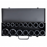 Набор головок ударных 3/4"DR L=90мм, 16пр. (17-50мм) металл. кейс МП-серия