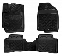 Ковры для Kia Rio III (11-17), 4 шт., (крепеж), выс. борт, 3D с подпятником, ТЭП, черн.