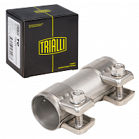 Хомут глушителя трубчатый с муфтой D=43 мм L=125 мм (нержавеющая сталь 304 SS)