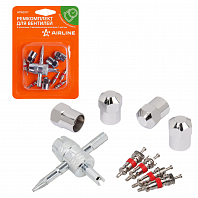 Ремкомплект для вентилей (4 золотника, 4 металл.колп, 1 метчик) в блистере