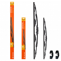 Щетки стеклооч комплект (2 штуки) 650/450мм (26"/18") каркасные с креплением "Крючок 9х3, 9х4 мм" (AWBJ015) МП-серия