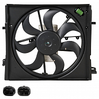 Электровентилятор охлаждения для автомобилей Nissan Qashqai (13-) (с кожухом и резистором)