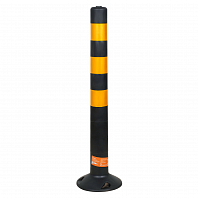 Столбик парковочный 750мм(ССУ) 3 световозвр.полосы, болт.креп., пластик, черный