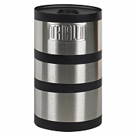 Глушитель универсальный (овальный) D=150x210, L=380, d=63 (1 вход 1 выход с камерой) (нержавеющая сталь)