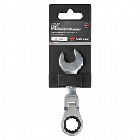 Ключ комбинированный трещоточный шарнирный короткий 16мм PRO, пласт.подвес